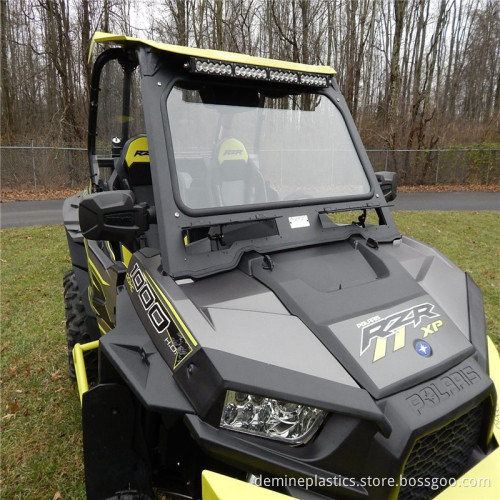 Hard windshield panel ATV plastic solid polycarbonate